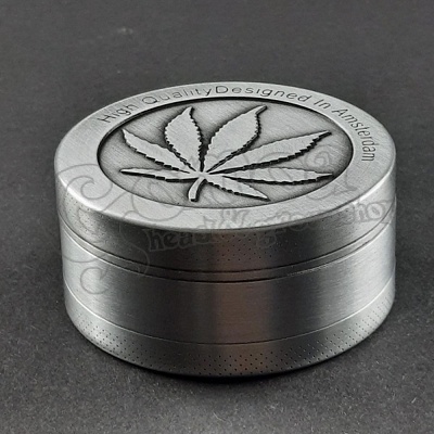 Ezüst levél mintás fém grinder (3 részes) 2